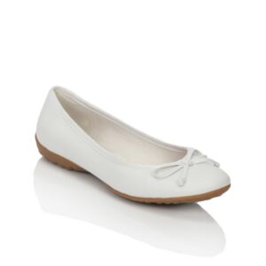 Clarks Women White Leather Ballerinas