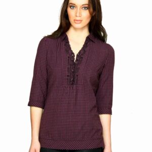Scullers For Her Women Pink Check Top Pink Tops