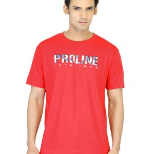 Proline Men Red T-shirt with Printed Detail