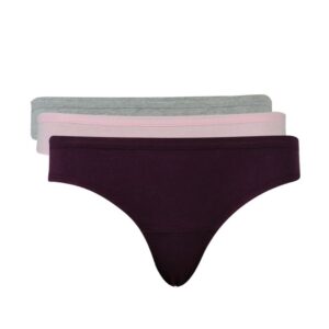 Hanes Women Pack of Three 100% Cotton Plain Bikini Briefs