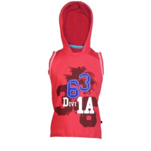 Doodle Boy D Print Red Tshirts