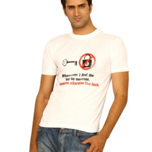 Myntra Men's Key To Success White T-shirt