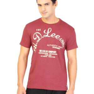 Lee Men Printed Maroon Tshirts