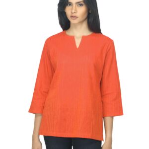 Fabindia Women Orange Kurti