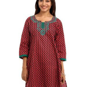 Shree Women Red & Black Kurta