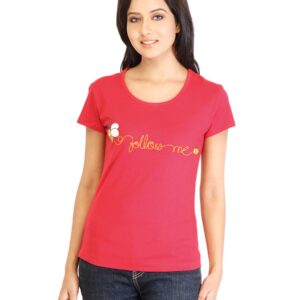 Tokyo Talkies Women Printed Red T-shirt