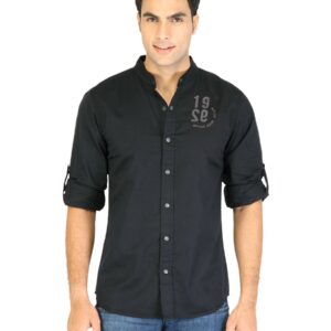 Spykar Men Solid Black Shirts