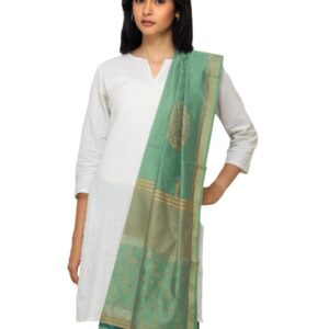 Fabindia Women Green Chanderi Dupatta