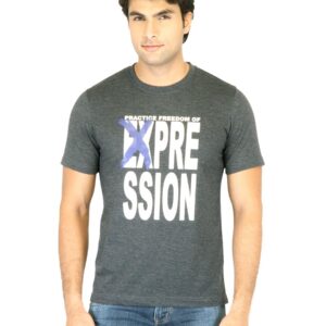Mark Taylor Men Charcoal Printed T-shirt