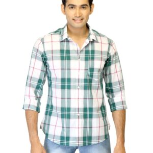 United Colors of Benetton Men Check Green Shirts