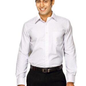 Mark Taylor Men Blue Striped Shirt