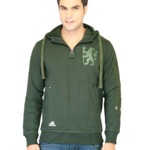 ADIDAS Men Cfc Auth Hood Green Sweatshirts