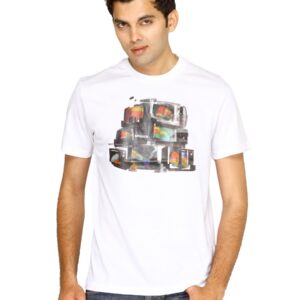 Puma Men's Glitch Music TV White T-shirt