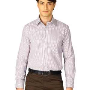 Mark Taylor Men White Striped Shirt