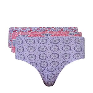 Hanes Women Pack of Three 100% Cotton Printed Bikini Briefs