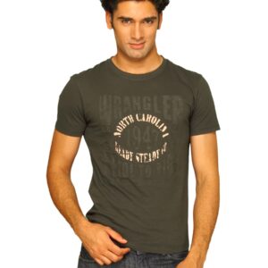 Wrangler Men's Reverse Print Charcoal T-shirt