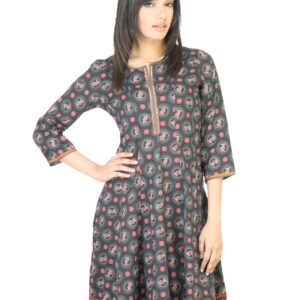 BIBA Women Printed Grey Kurta