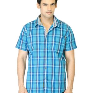 Highlander Men Blue Check Shirt