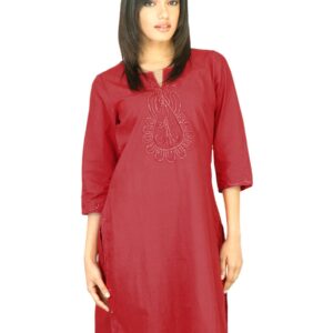 BIBA Women Solid Red Kurta