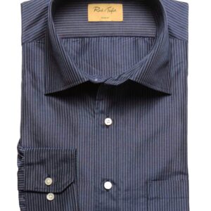Reid & Taylor Men Stripes Blue Shirts
