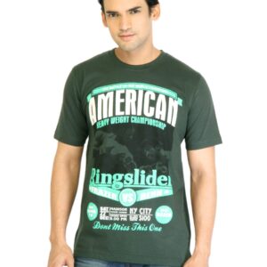 Locomotive Men Printed Forest Green TShirt