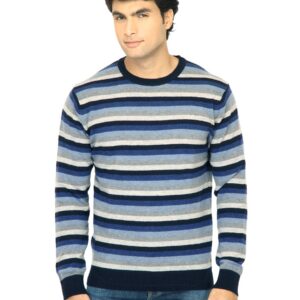 United Colors of Benetton Men Stripes Blue Sweater