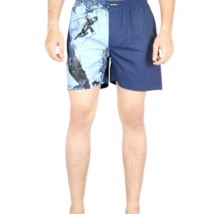 Crusoe Men Navy Blue Skier Boxer Shorts