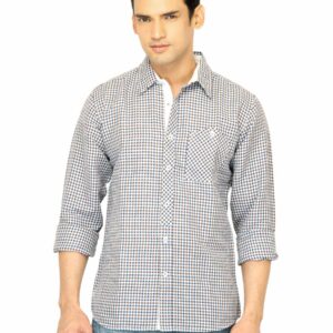 United Colors of Benetton Men Check White Shirt