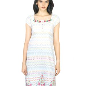 BIBA Women Printed White Kurta