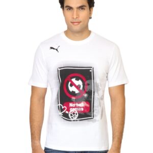Puma Men Printed White Tshirt