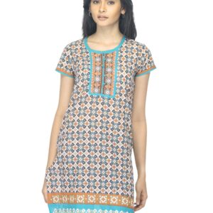 Folklore Women Printed Brown Kurta