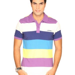 ADIDAS Men's Stripe Polo White T-shirt