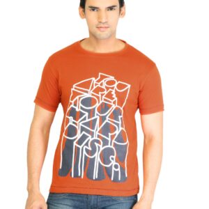Peter England Men Printed Red TShirt