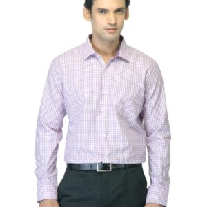 John Miller Men Check Purple Shirt
