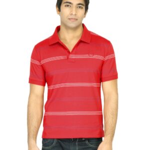 Classic Polo Men Striped Red Tshirt