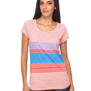 Allen Solly Woman Striped Orange Top