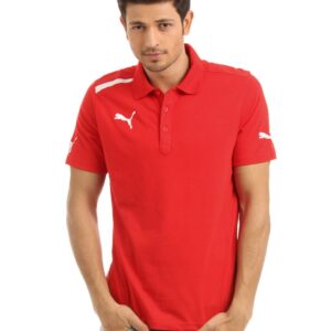 Puma Men Red Polo Neck T-shirt