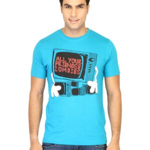 Probase Men Printed Blue Tshirts