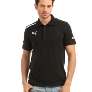 Puma Men Black Polo Neck T-shirt