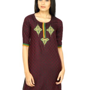 Mother Earth Women Calssic Maroon Kurta