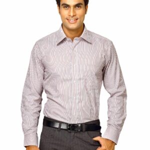 Mark Taylor Men Red Striped Shirt