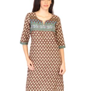 Aurelia Women Printed Brown Kurtas