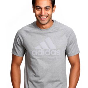 ADIDAS Men Grey Logo T-shirt