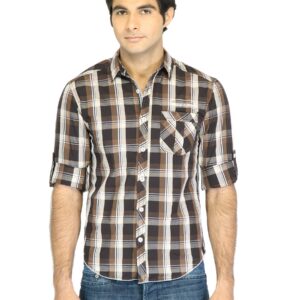 Locomotive Men Check Brown Shirt