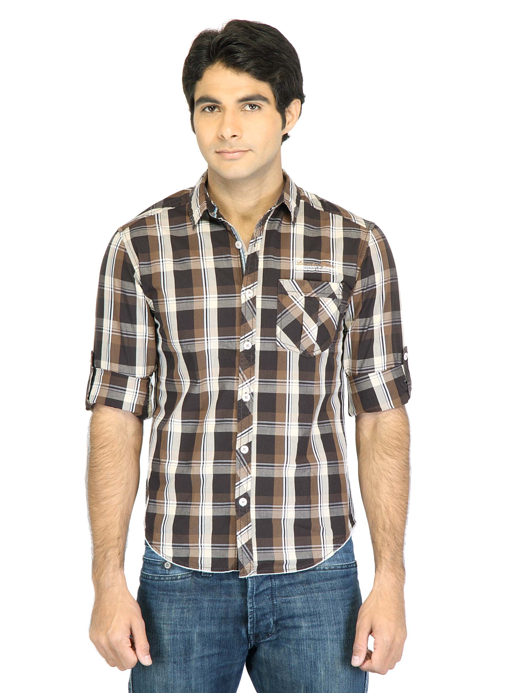 Locomotive Men Check Brown Shirt
