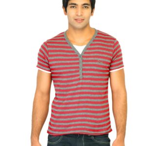 Flying Machine Men Stripes Red Tshirts