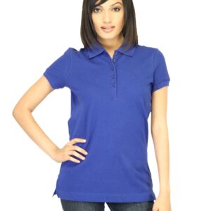 United Colors of Benetton Women Solid Blue Polo Tshirt