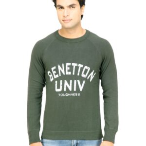 United Colors of Benetton Men Printed Green Sweater