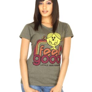 Little Miss Women Printed Olive Green T-shirt