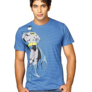 Batman Men's Pose Royal Blue Rays T-shirt